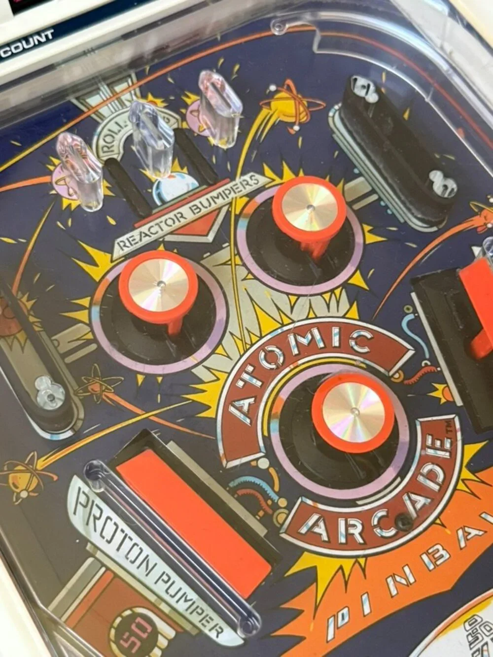 Atomic Arcade Pin Ball Vintage Game 1979 Tomy Japan Un-tested Portable Pinball